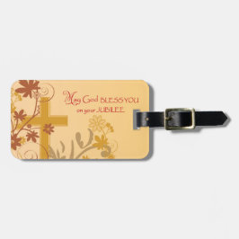 Personaliseren, Jubilee Jubileum Nun Cross, Swirls Bagagelabel