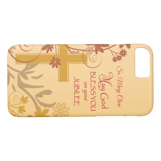 Personaliseren, Jubilee Jubileum Nun Cross, Swirls Case-Mate iPhone Case (Achterkant (Horizontaal))