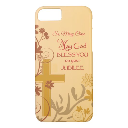 Personaliseren, Jubilee Jubileum Nun Cross, Swirls Case-Mate iPhone Case (Achterkant)