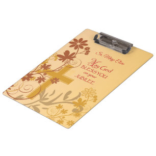 Personaliseren, Jubilee Jubileum Nun Cross, Swirls Klembord
