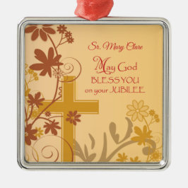 Personaliseren, Jubilee Jubileum Nun Cross, Swirls Metalen Ornament