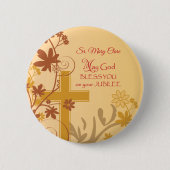 Personaliseren, Jubilee Jubileum Nun Cross, Swirls Ronde Button 5,7 Cm (Voorkant)