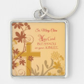 Personaliseren, Jubilee Jubileum Nun Cross, Swirls Sleutelhanger (Voorkant)