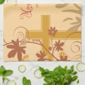 Personaliseren, Jubilee Jubileum Nun Cross, Swirls Theedoek (Gevouwen)