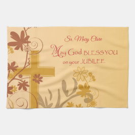 Personaliseren, Jubilee Jubileum Nun Cross, Swirls Theedoek