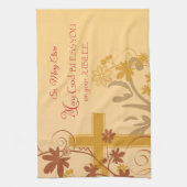 Personaliseren, Jubilee Jubileum Nun Cross, Swirls Theedoek (Verticaal)