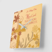 Personaliseren, Jubilee Jubileum Nun Cross, Swirls Vierkante Klok (Hoek)