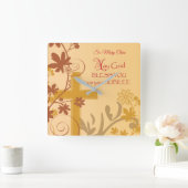 Personaliseren, Jubilee Jubileum Nun Cross, Swirls Vierkante Klok (Huis)