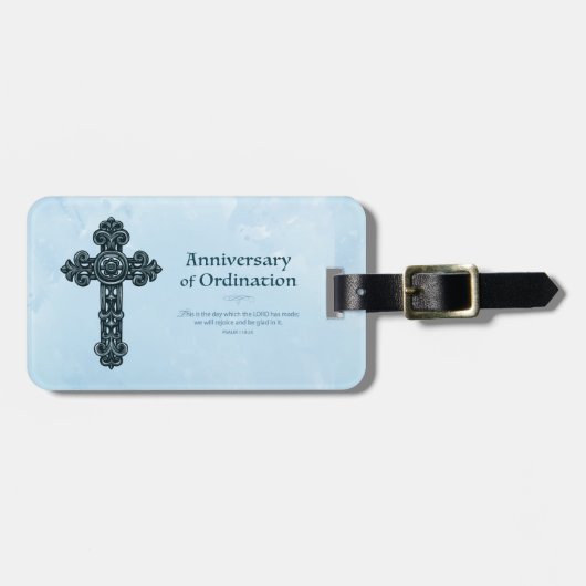Personaliseren, Jubileum bestellen Priest, kruis Bagagelabel (Voorkant horizontaal)