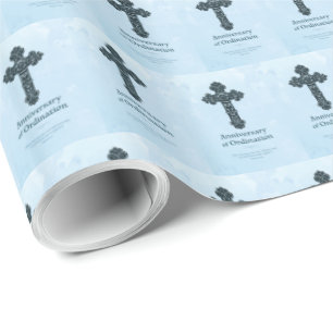 Personaliseren, Jubileum bestellen Priest, kruis Cadeaupapier