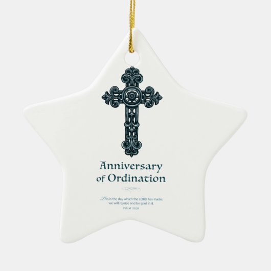 Personaliseren, Jubileum bestellen Priest, kruis Keramisch Ornament (Voorkant)