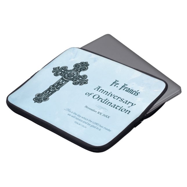 Personaliseren, Jubileum bestellen Priest, kruis Laptop Sleeve (Voorkant top)