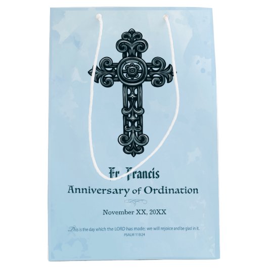 Personaliseren, Jubileum bestellen Priest, kruis Medium Cadeauzakje (Voorkant)
