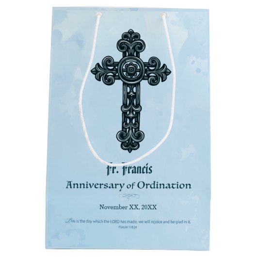 Personaliseren, Jubileum bestellen Priest, kruis Medium Cadeauzakje (Achterkant)