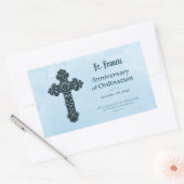 Personaliseren, Jubileum bestellen Priest, kruis Rechthoekige Sticker (Envelop)