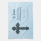 Personaliseren, Jubileum bestellen Priest, kruis Theedoek (Verticaal)