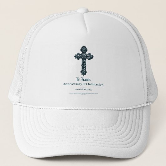 Personaliseren, Jubileum bestellen Priest, kruis Trucker Pet (Voorkant)