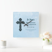Personaliseren, Jubileum bestellen Priest, kruis Vierkante Klok (Huis)