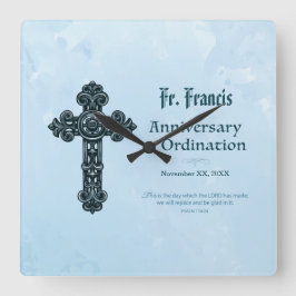 Personaliseren, Jubileum bestellen Priest, kruis Vierkante Klok