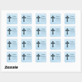 Personaliseren, Jubileum bestellen Priest, kruis Vierkante Sticker (Vel)