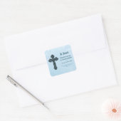 Personaliseren, Jubileum bestellen Priest, kruis Vierkante Sticker (Envelop)