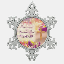 Personaliseren, Jubileum Religieuze Leven, Nun Tin Sneeuwvlok Ornament