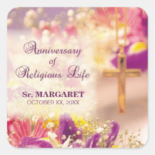 Personaliseren, Jubileum Religieuze Leven, Nun Vierkante Sticker