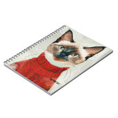 Personaliseren: Kat in een rode trui | Notitieboek (Linkerzijde)