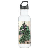 Personaliseren - Kerst Paard krans Waterfles (Voorkant)