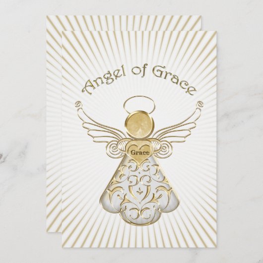 Personaliseren: Kerstmis Engel van Grace Lichtstra Feestdagenkaart (Voorkant / Achterkant)