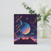 Personaliseren - Kleurrijke Retro 8-bits Pixel Spa Briefkaart (Staand voorkant)