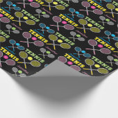 Personaliseren - Kleurrijke Tennis-racks en -blokk Cadeaupapier (Hoek)