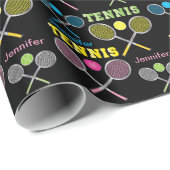 Personaliseren - Kleurrijke Tennis-racks en -blokk Cadeaupapier (Rol Hoek)