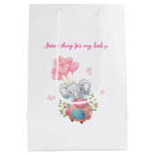 personaliseren | Leuke roze olifant Medium Cadeauzakje (Achterkant)