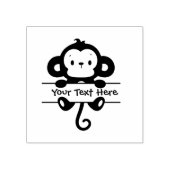 Personaliseren - Little Monkey met Banner Rubberstempel (Afrduk)