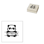 Personaliseren - Little Panda Beer met Banner Rubberstempel (Gestempeld)