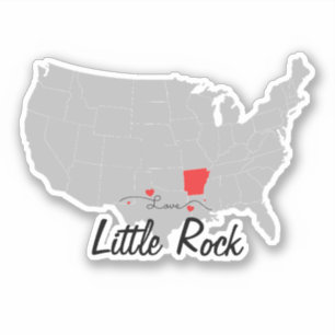 Personaliseren - Little Rock, Arkansas Kaart Veren Sticker