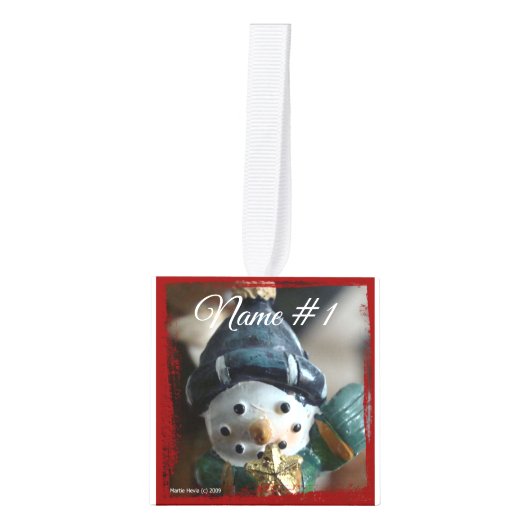 Personaliseren met 6 namen & foto's Cube Ornament (Voorkant)