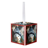 Personaliseren met 6 namen & foto's Cube Ornament (Achter hoekig)