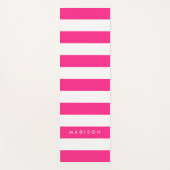 Personaliseren met de naam Chic Pink & White Strip Yogamat (Voorkant)