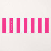 Personaliseren met de naam Chic Pink & White Strip Yogamat (Voorkant (horizontaal))