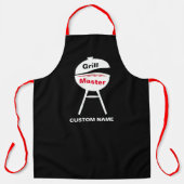 Personaliseren met de naam Grill Black Chef Mannen Schort (Voorkant)