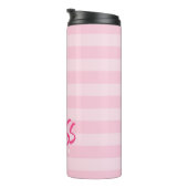Personaliseren met de naam Miss Preppy Roze Stripe Thermosbeker (Geroteerd rechts)