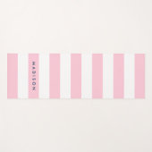 Personaliseren met de naam Preppy Pink & White Str Yogamat (Voorkant (horizontaal))