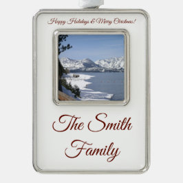 Personaliseren met foto en naam verzilverd omlijst ornament