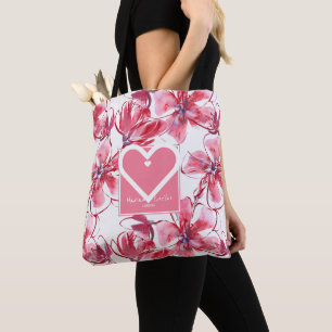 Personaliseren met jouw naam en City Red Flowers Tote Bag