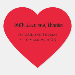 Personaliseren met liefde en Bedankt Rood Heart We Hart Sticker