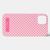 Personaliseren met Naam Baby Pink Gingham Case-Mate iPhone Case (Achterkant (horizontaal))