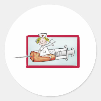 Personaliseren met naam - De superverpleegster Ronde Sticker