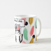 Personaliseren met naam Funny Cat Feed Ik Koffiemok (Voorkant rechts)